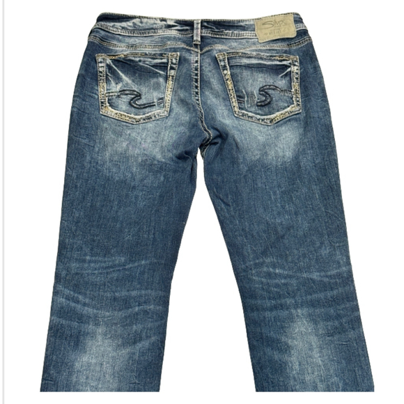 Silver Jeans Sam Denim Distressed Straight Leg Jeans - Picture 7 of 8